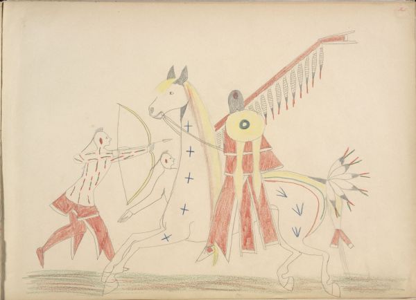 Pau-ah (Kiowa) Killing Two Pawnees