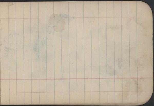 HUNTING SCENE: Man on Blue Horse Lances Elk; Blank Page