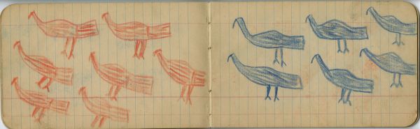 BIRDS. Seven Orange (or Red) Birds (Eagle); Six Blue Birds (Eagles)