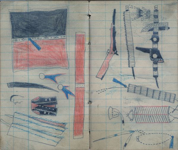 2-page drawing: catalog of fine clothing and accoutrements (Cowdrey's 29-30) | 2-page drawing: catalog of fine clothing and accoutrements (Cowdrey's 29-30)