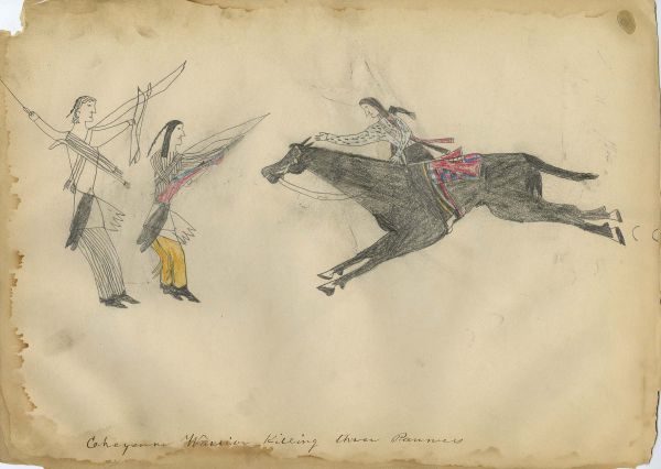 Cheyenne Warrior Killing Three Pawnee 