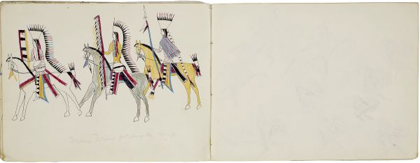 Three warriors on horseback