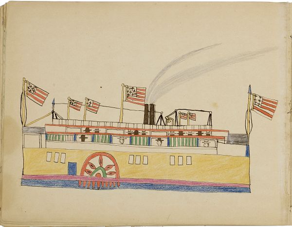 Paddlewheel steamboat