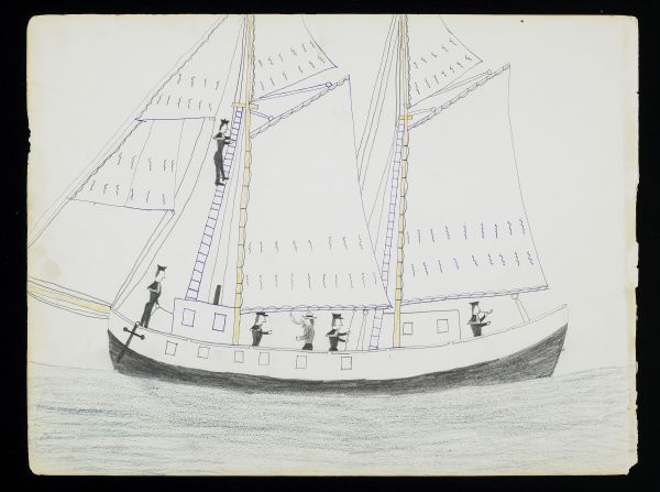 U.S Coast Survey Sailing Ship with Marines