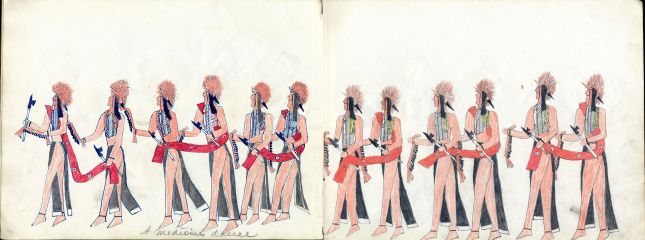 Koba-Russell Sketchbook: Plate 20 A medicine dance